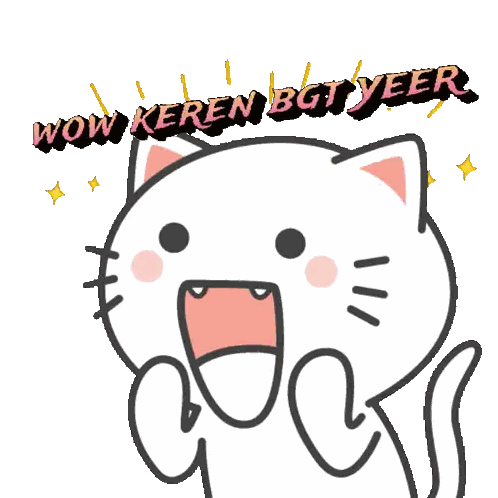 Cartoon Cat Saying Wow Sticker