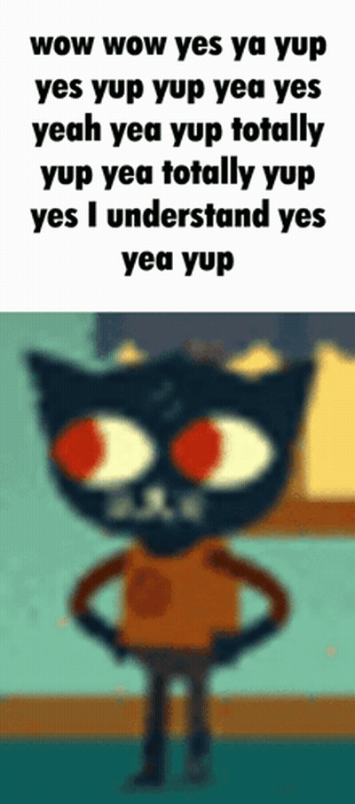 Cartoon Cat Saying Wow Yes Yup GIF