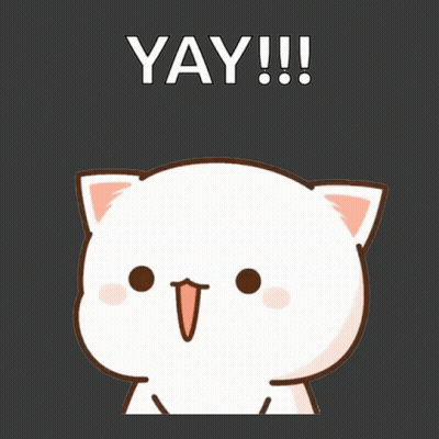 Cartoon Cat Saying Yay GIF