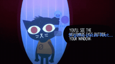 Cartoon Cat Says Nightmare Eyes Outside GIF