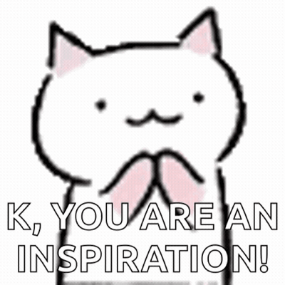 Cartoon Cat Says You Are An Inspiration GIF
