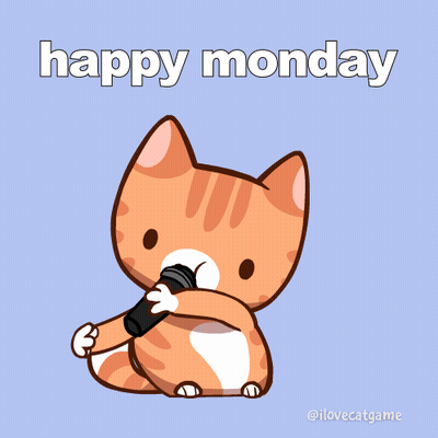 Cartoon Cat Singing Into Microphone Happy Monday GIF