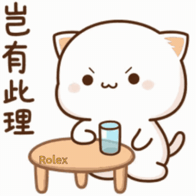 Cartoon Cat Sitting At Table With Water GIF