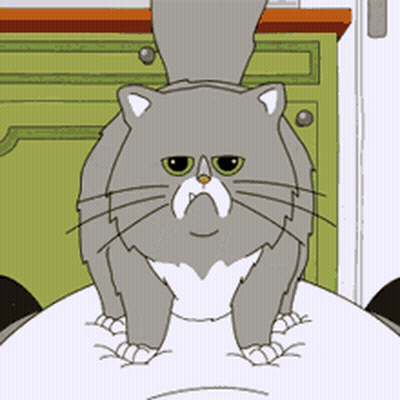 Cartoon Cat Sitting GIF