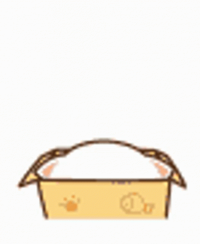 Cartoon Cat Sitting In Box Saying Hello GIF