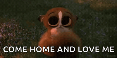 Cartoon Cat Sitting In Grass Come Home Love Me GIF