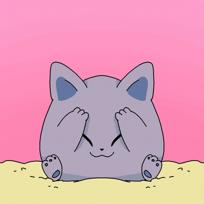 Cartoon Cat Sitting In Sand GIF