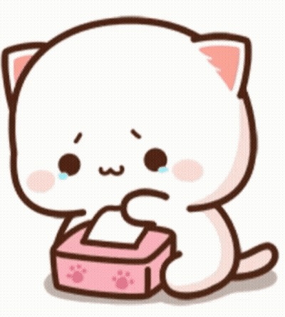 Cartoon Cat Sitting Next To Tissues Crying GIF