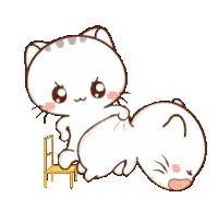 Cartoon Cat Sitting On Chair Sticker