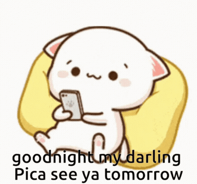 Cartoon Cat Sitting On Pillow Saying Goodnight GIF