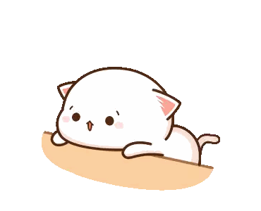 Cartoon Cat Sitting On Wooden Table Sticker