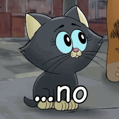 Cartoon Cat Sitting Saying No GIF
