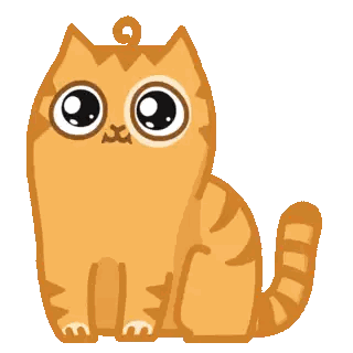 Cartoon Cat Sitting With Big Eyes Sticker