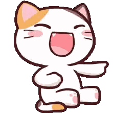 Cartoon Cat Sitting With Open Mouth Sticker