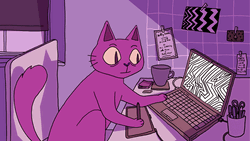 Cartoon Cat Sketch Drawing Computer GIF