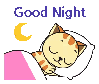 Cartoon Cat Sleeping Good Night Sticker