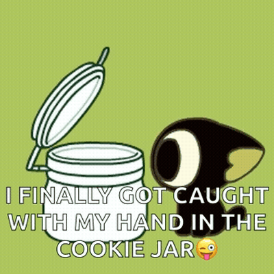 Cartoon Cat Sleeping In Cookie Jar GIF