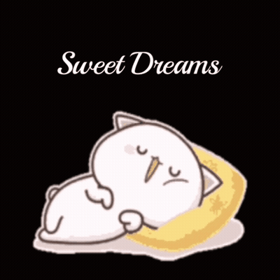 Cartoon Cat Sleeping On Pillow GIF