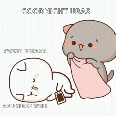 Cartoon Cat Sleeping On Pillow With Cell Phone GIF