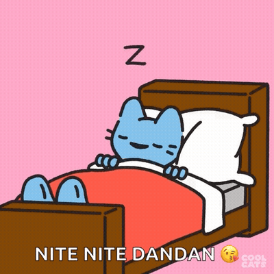 Cartoon Cat Sleeping With Nite Nite Dandan GIF
