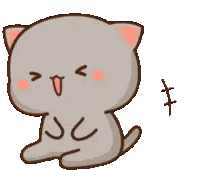 Cartoon Cat Smiling Sitting Sticker