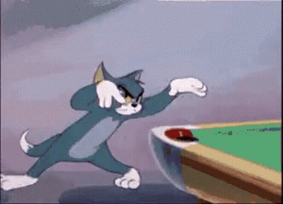 Cartoon Cat Standing In Front Of Pool Table GIF