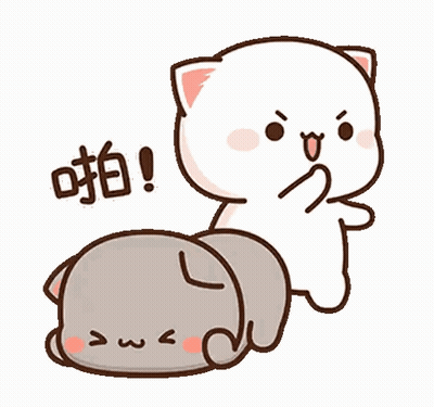 Cartoon Cat Standing Next To Lying Cat GIF