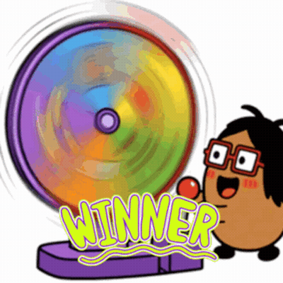 Cartoon Cat Standing On Another Cat Saying I Win GIF