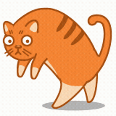 Cartoon Cat Standing On Hind Legs Looking At Camera GIF