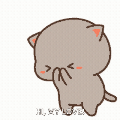 Cartoon Cat Standing On One Leg Saying Hi My Love GIF
