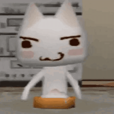 Cartoon Cat Standing On Orange Object GIF