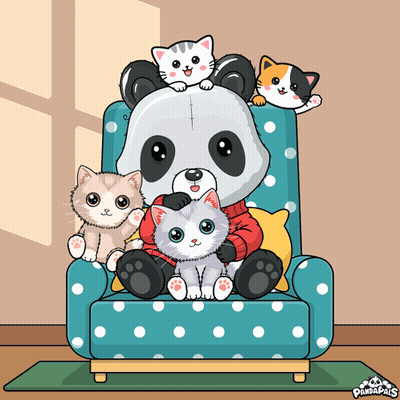 Cartoon Cat Standing On Purple Ball Happy Cat Day GIF