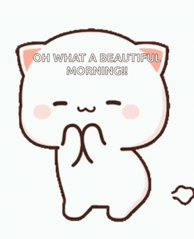 Cartoon Cat Standing Saying Oh What A Beautiful Morning GIF