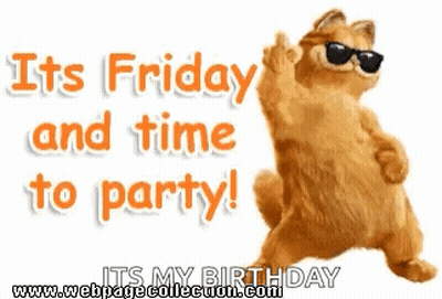 Cartoon Cat Sunglasses It's Friday Party GIF