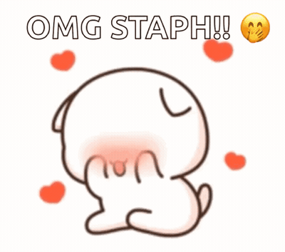 Cartoon Cat Surrounded By Hearts OMG Staph GIF