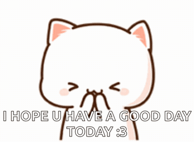 Cartoon Cat Surrounded By Hearts Saying Have A Good Day GIF