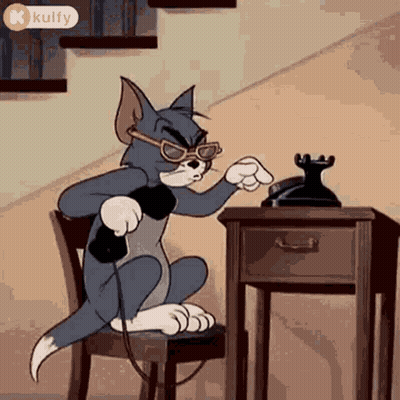 Cartoon Cat Talking on Phone in Sunglasses