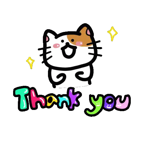 Cartoon Cat Thank You Sticker