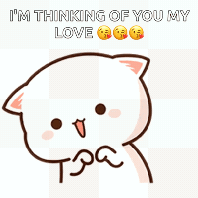 Cartoon Cat Thinking Of You GIF