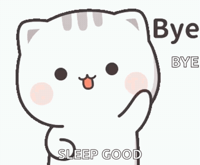 Cartoon Cat Thumbs Up Bye Bye Sleep Good GIF