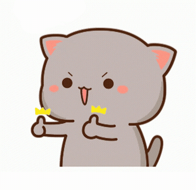 Cartoon Cat Thumbs Up Holding Crown GIF