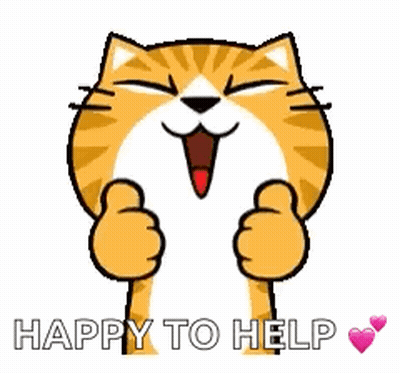 Cartoon Cat Thumbs Up Saying Happy To Help GIF