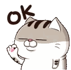Cartoon Cat Thumbs Up Saying OK Sticker