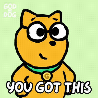 Cartoon Cat Thumbs Up Saying You Got This GIF