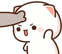 Cartoon Cat Touched By Finger Sticker
