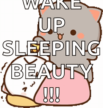 Cartoon Cat Wake Up Sleeping Beauty GIF