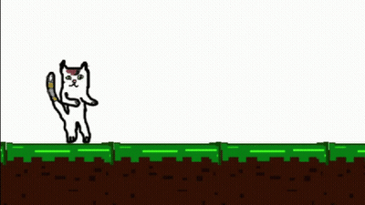 Cartoon Cat Walking Across Green Field GIF