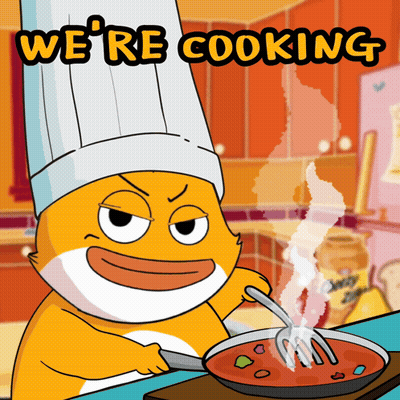 Cartoon Cat Wearing Chef Hat Cooking GIF