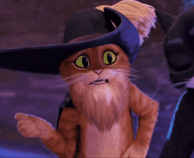 Cartoon Cat Wearing Hat With Feather On Ear GIF