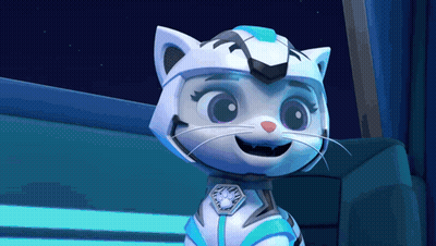 Cartoon Cat Wearing Helmet And Badge GIF